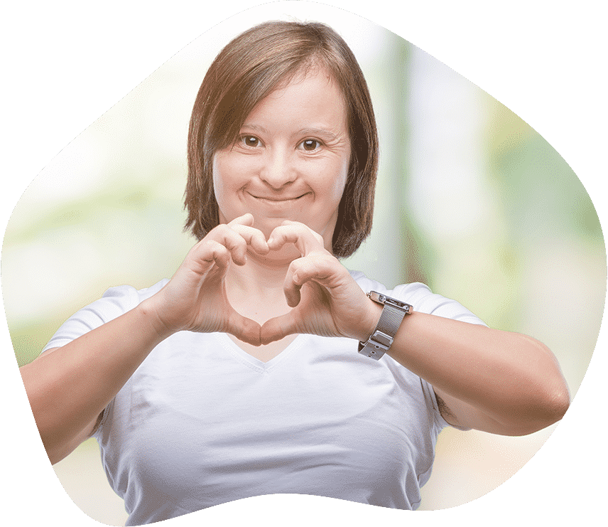 Woman Making Heart With Her Hands — Supported Independent Living in Bundaberg, QLD
