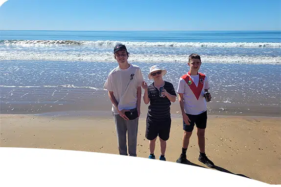 Three Boys At The Beach — Supported Independent Living in Bundaberg, QLD
